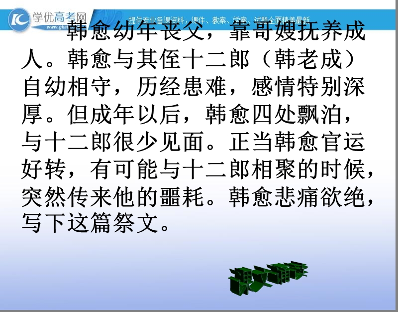 四川射洪太和镇高二语文课件：祭十二郎文.ppt_第3页