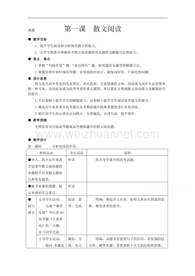 江苏省扬州市2016年高考语文一轮复习 散文阅读 word版含答案.doc_第1页