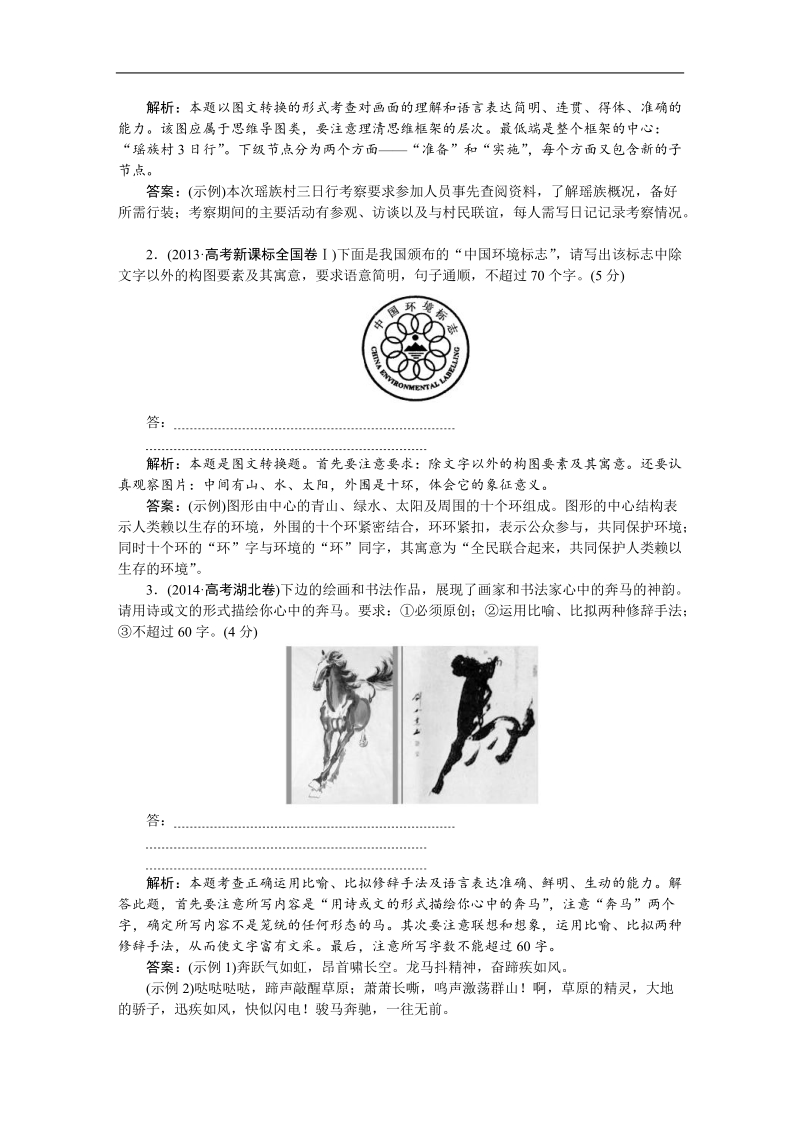 【优化方案】高三大一轮语文（新课标）配套文档：第五部分 专题八 图文转换 图将好景笔底事，待我与君细绘出.doc_第2页