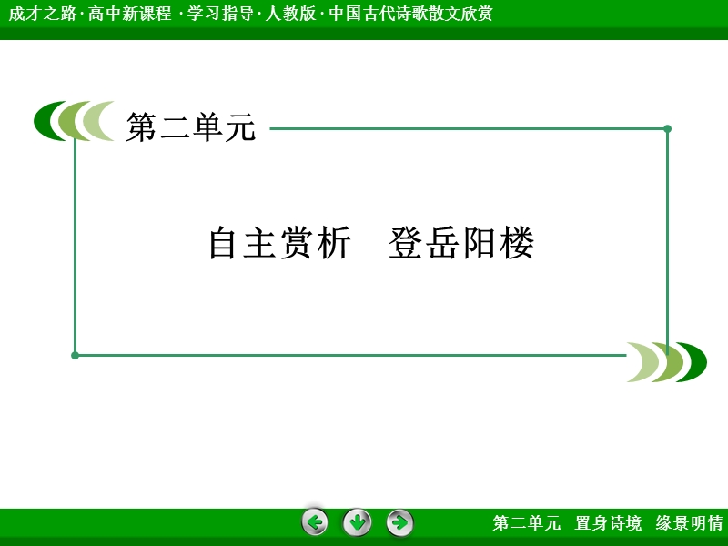 【成才之路】2015高中语文（中国古代诗歌散文欣赏）课件：第2单元 自主赏析3 登岳阳楼.ppt_第3页