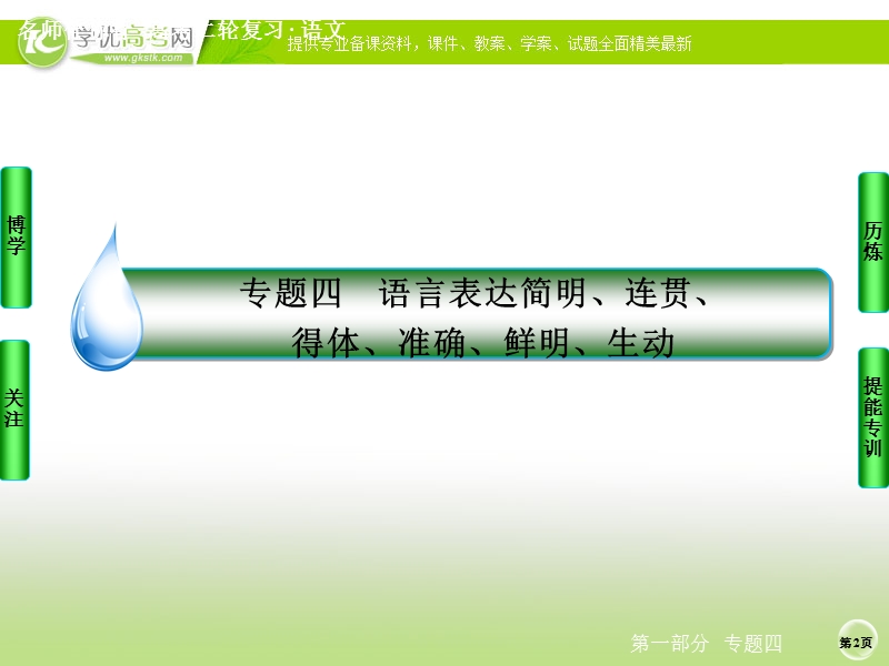 语文好题汇编练中提能得高分名师指导课件：专题四　语言表达简明、连贯、得体、准确、鲜明、生动（113张ppt）.ppt_第2页