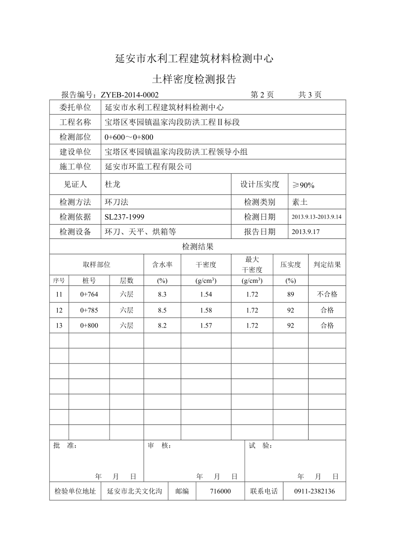 xxxxxxx土样密实度检测报告.doc_第2页