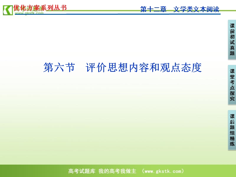 【苏教版】2012高三语文《优化方案》总复习课件：第2编第2部分第12章专题2第六节.ppt_第1页