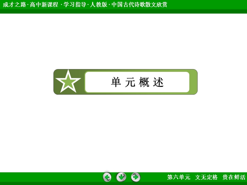 【成才之路】2015高中语文（中国古代诗歌散文欣赏）课件：第6单元 单元概述.ppt_第3页