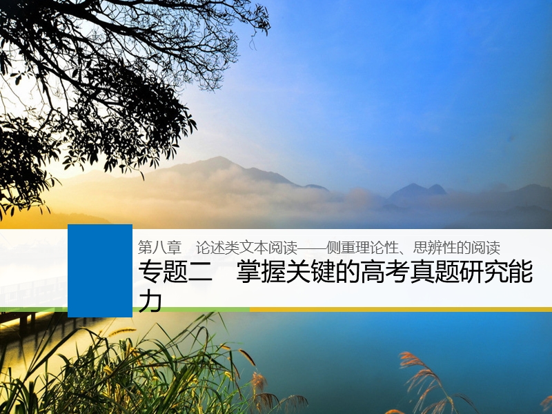 江苏省2019届高三语文一轮复习备考课件：第八章　论述类文本阅读——侧重理论性、思辨性的阅读 专题二.ppt_第1页