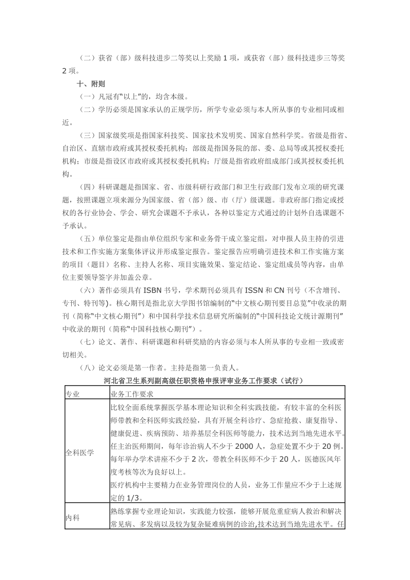 2018年河北省卫生专业高级职称评审政策条件.docx_第3页