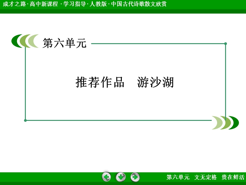 【成才之路】2015高中语文（中国古代诗歌散文欣赏）课件：第6单元 推荐作品1 游沙湖.ppt_第3页