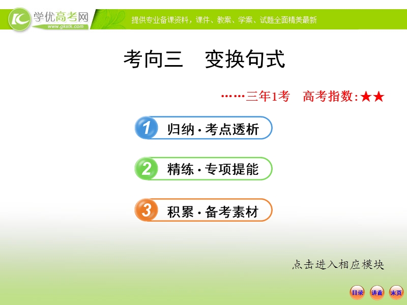 山东地区适用高考语文一轮复习课件：1.7.3 变换句式.ppt_第1页