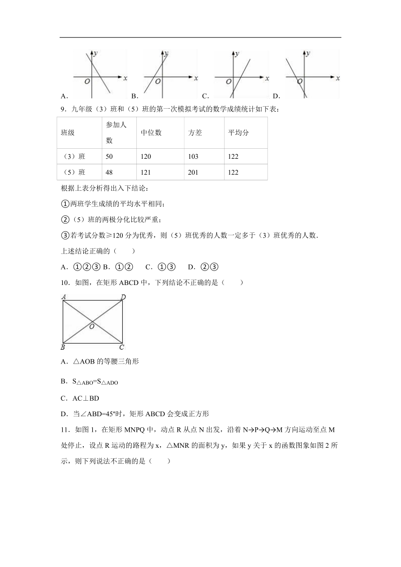 吉林省长春108中学2015-2016年八年级（下）期末数学试卷（解析版）.doc_第2页