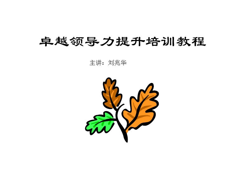 卓越领导力提升培训教程.ppt_第1页