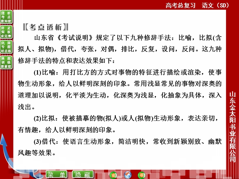 高考语文(全国通用)一轮复习课件 14-4鉴赏表达特色——赏标新立异，看独树一帜.ppt_第3页