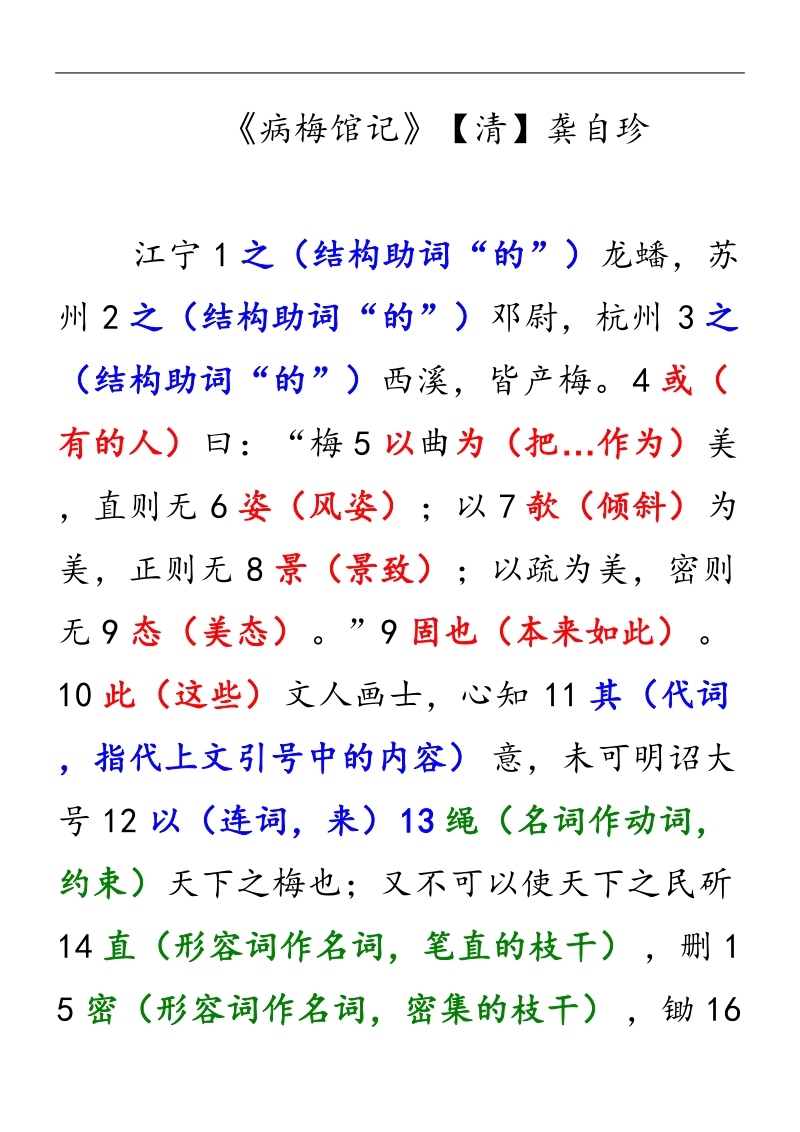 《病梅馆记》字词落实.doc_第1页