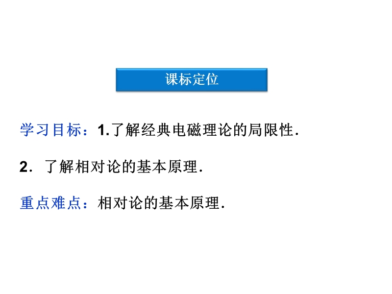 2013年沪科物理选修3-4同步课件：5.1电磁场理论引发的怪异问题5.2狭义相对论的基本原理.ppt_第3页