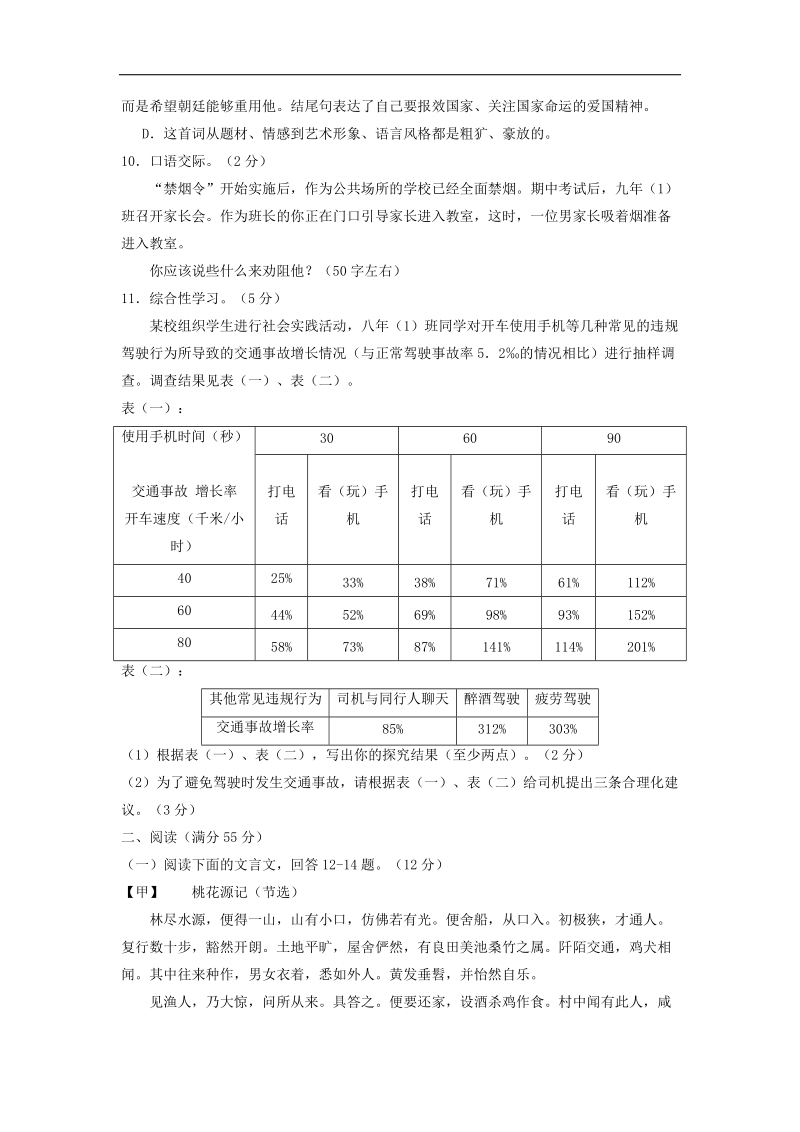 2015年中考试卷：语文（辽宁省锦州卷）.doc_第3页