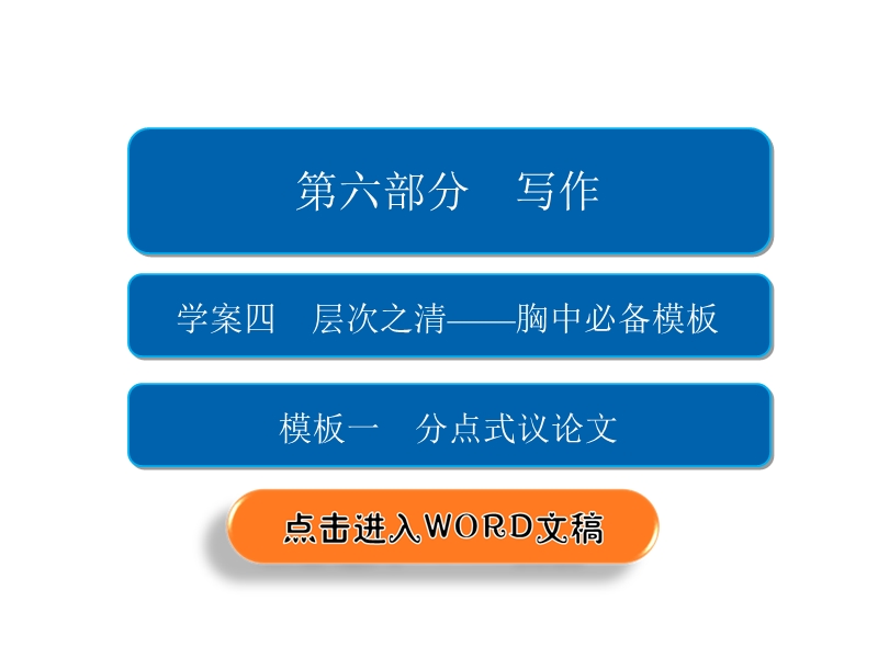 2018年高考考点完全题语文考点通关练课件 学案四　层次之清——胸中必备模板 模板一　分点式议论文 .ppt_第2页