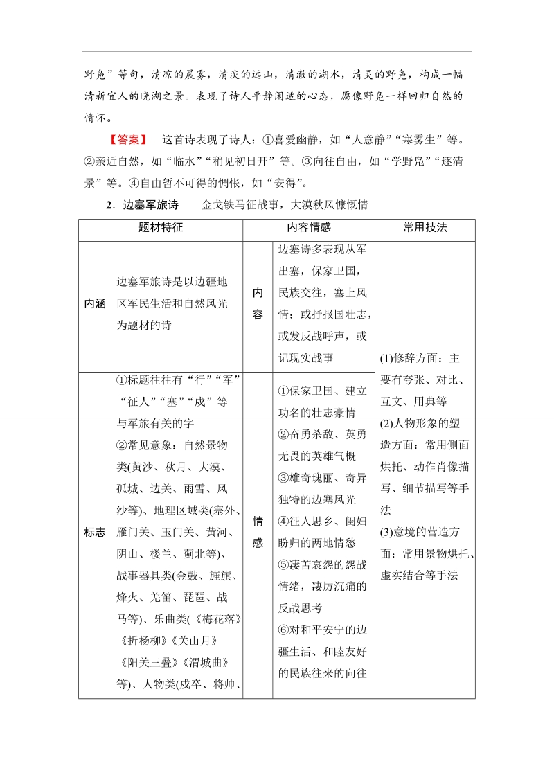 江苏省2018高考语文大一轮复习（检测）第2部分 第2章 第2节 ⅰ.从题材类别入手读懂古诗 word版含答案.doc_第3页