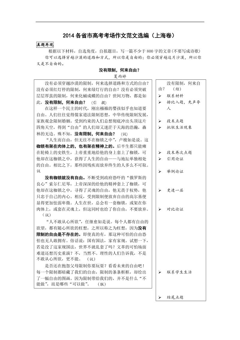 【2015备考】2014各省市高考考场作文范文选编（上海卷）.doc_第1页