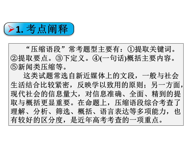 江西省2016年高考语文第一轮复习语言文字运用：压缩语段 课件（共18张ppt）.ppt_第3页