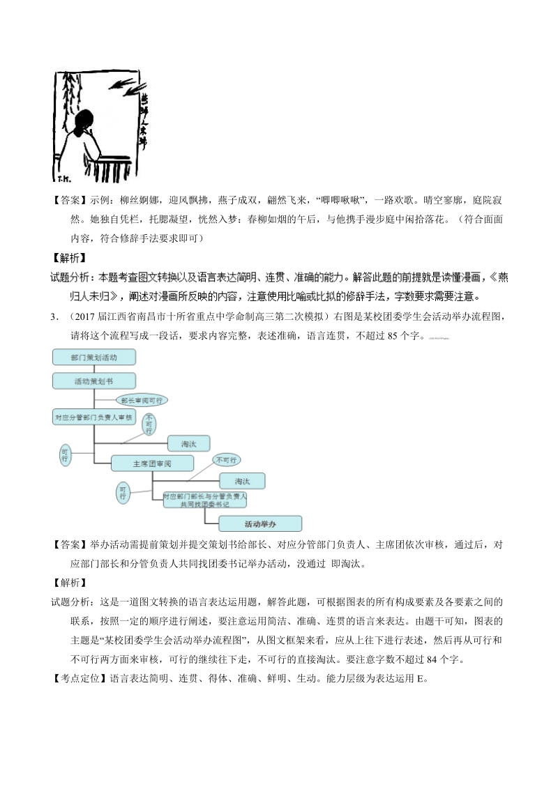 备战2018高考 2017年高考真题及名校模拟语文试题汇编精析：专题09 语言表达之图文转换.doc_第3页