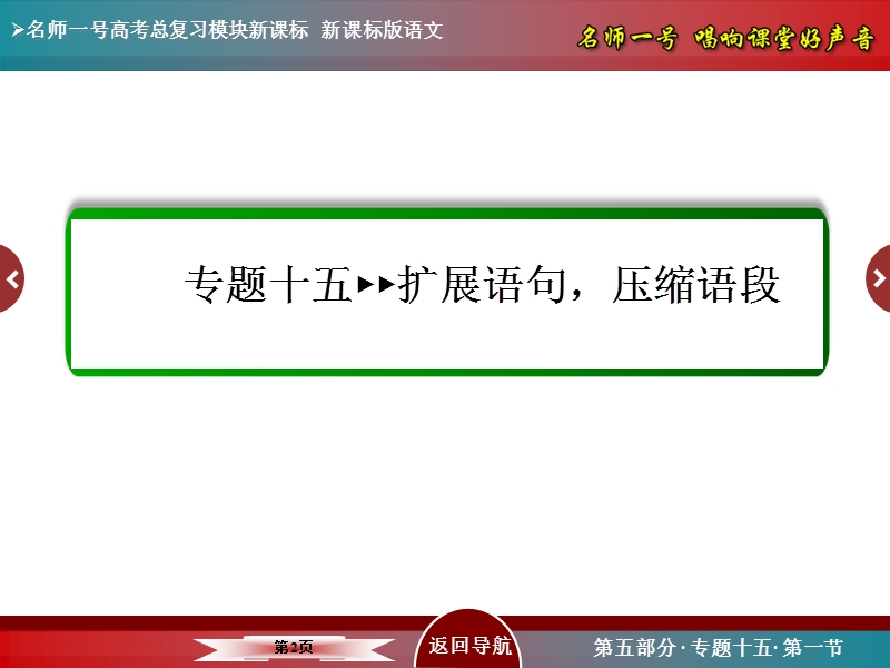 【名师一号】高考语文新课标版一轮总复习课件：专题15-1 扩展语句.ppt_第2页