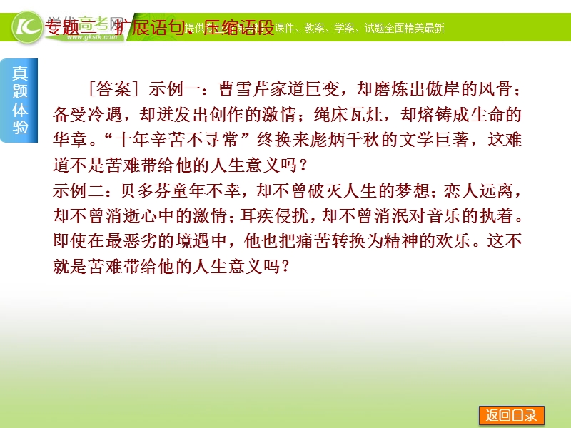 （全国通用）高考语文二轮复习方案专题课件：专题二 扩展语句、压缩语段.ppt_第3页