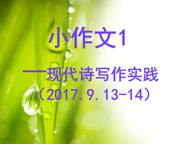 小作文1(新诗写作2017.9).ppt_第1页