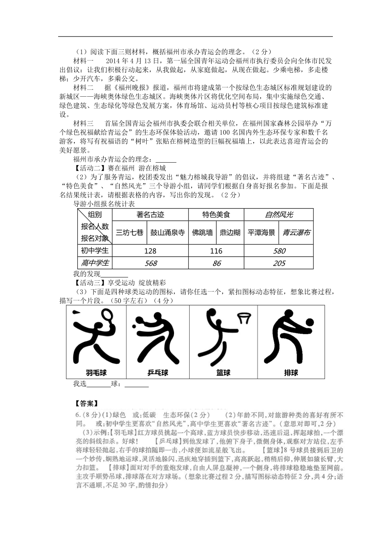 2015-2016学年语文九年级中考专题复习名著阅读 20 专题二十  综合性学习.doc_第3页