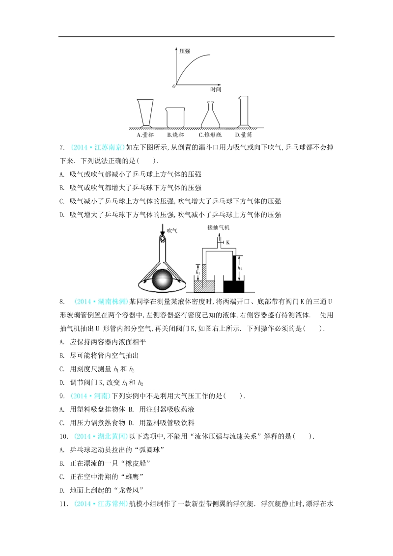 2015【3年中考 2年模拟 1年预测】物理专题七  压强与浮力.doc_第3页