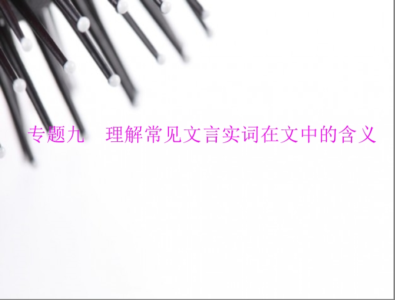 《南方新高考》高中语文专题复习第二部分 专题9 理解常见文言实词在文中的含义[配套课件].ppt_第1页