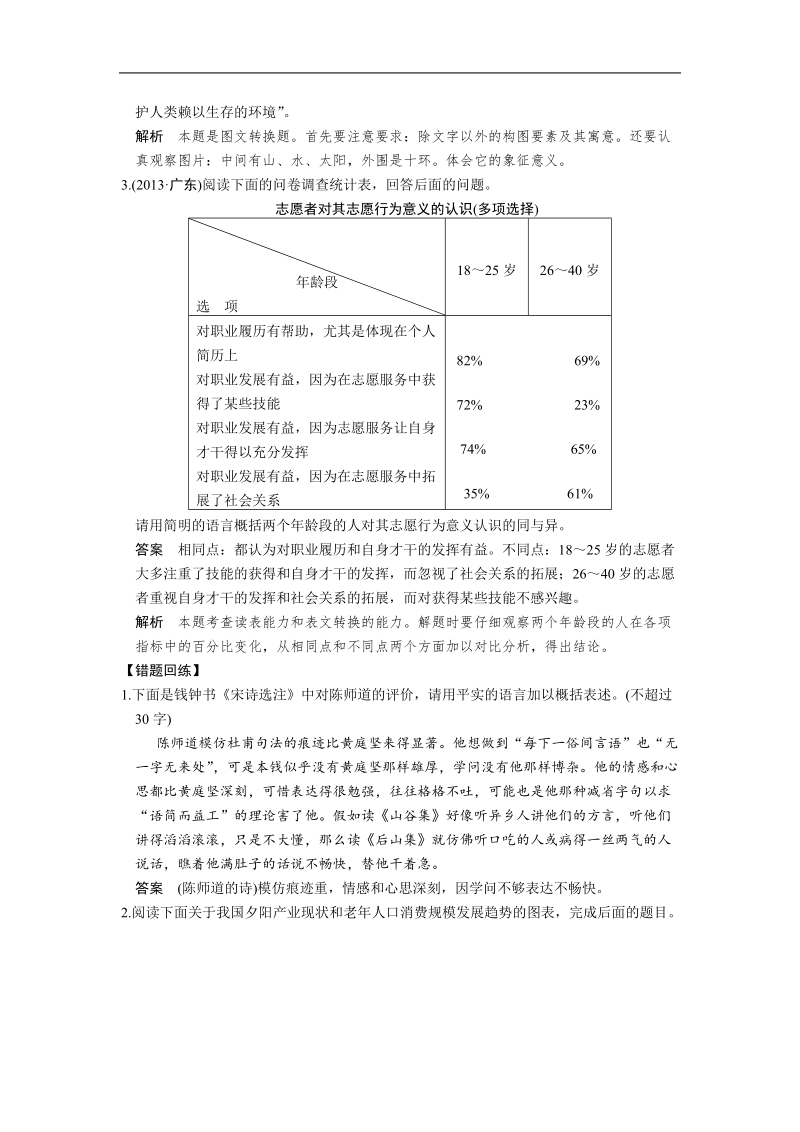 高考语文二轮复习题点训练习题：语言文字运用  题点训练二 从文字到文字的语言转述和从图表到文字的语言转换.doc_第2页