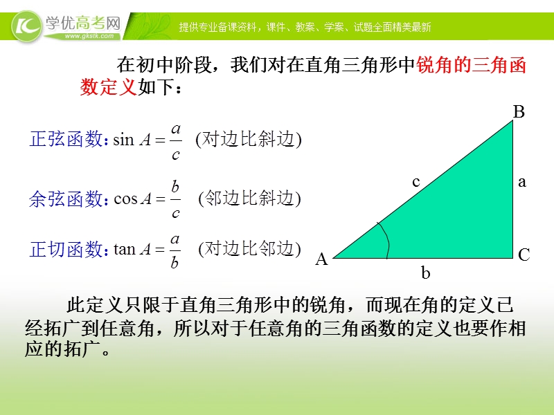 浙江省高一数学人教a版课件 必修四第一章1.2.1任意角的三角函数课件（共21张ppt）.ppt_第3页