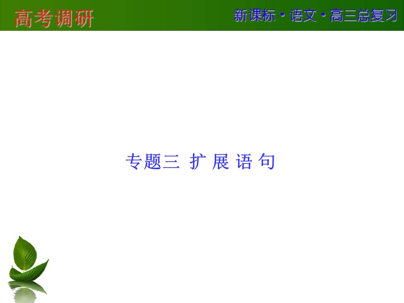 【高考调研】高三语文一轮复习课件：专题3.ppt_第1页