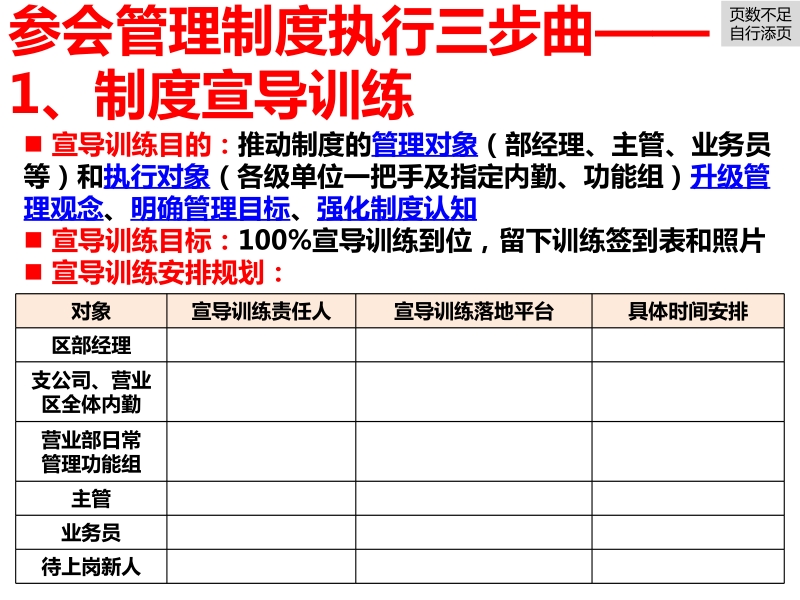 2016年参会管理制度执行计划安排汇报(xx支公司).ppt_第2页