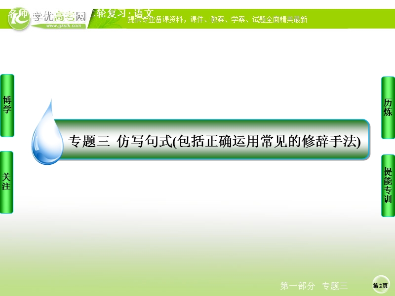 语文好题汇编练中提能得高分名师指导课件：专题三  仿写句式(包括正确运用常见的修辞手法)（77张ppt）.ppt_第2页