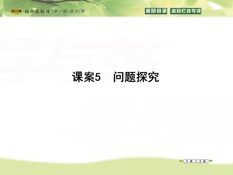 【导与练】2016届新课标卷高三语文复习课件专题5课案5　问题探究.ppt_第1页