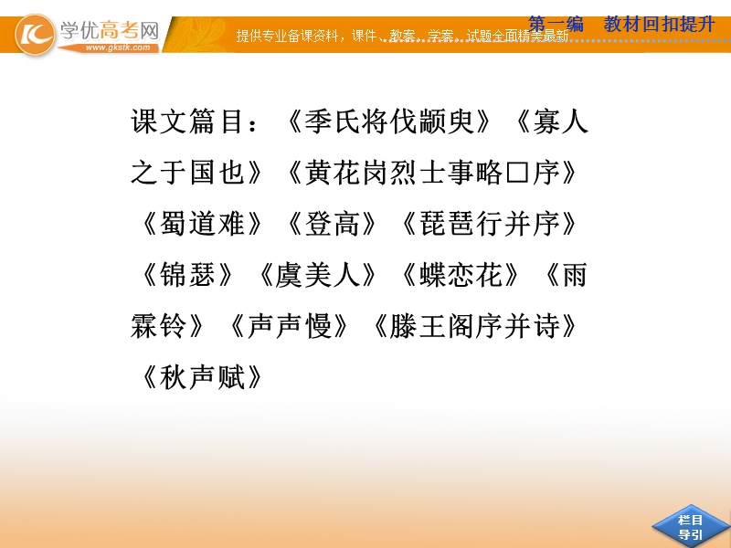 高考苏教版语文（山东专用）一轮复习优化课件：必修四 文言文.ppt_第2页