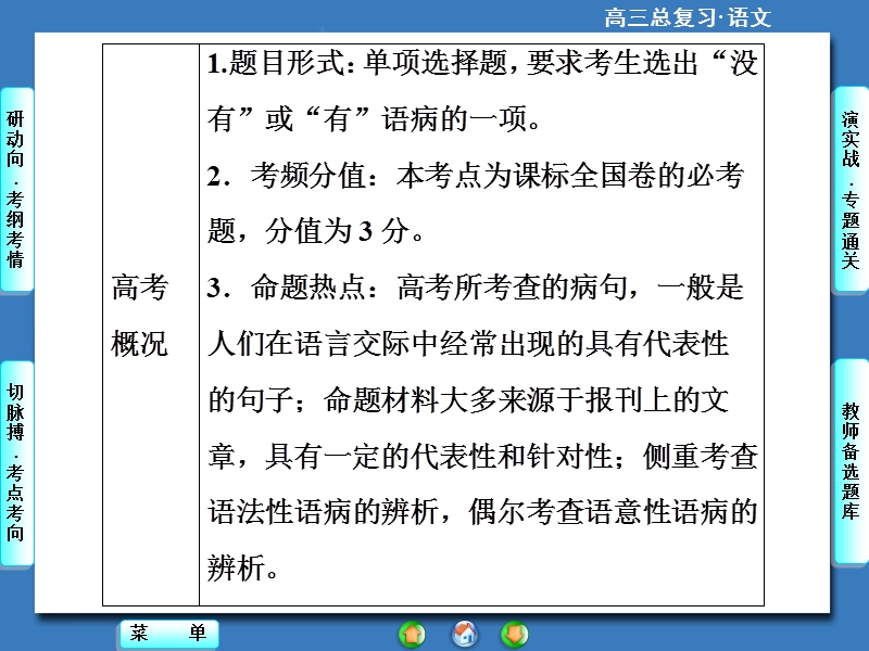 【高考总动员】高考语文一轮总复习课件：专题2辨析并修改病句.ppt_第3页