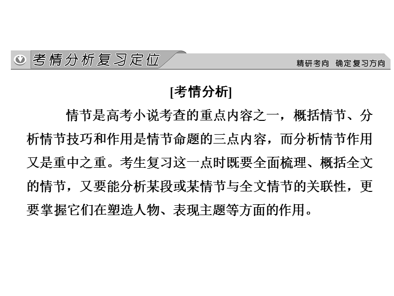 《创新大课堂》高考语文（新课标人教版）一轮总复习配套课件“现代文阅读”专题冲关能力提升 第二章 专题一 第二节 把握故事情节.ppt_第2页