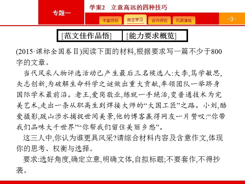 【优化设计】2017届高三语文总复习课件：第4部分  高考作文梯级学案4.2.ppt_第3页