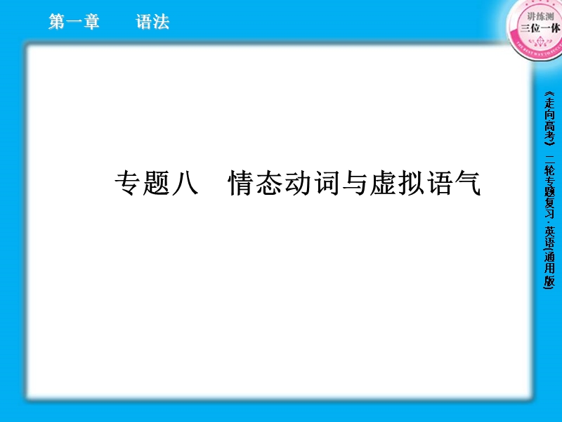 2013届高三英语二轮复习课件：1.8情态动词与虚拟语气.ppt_第1页