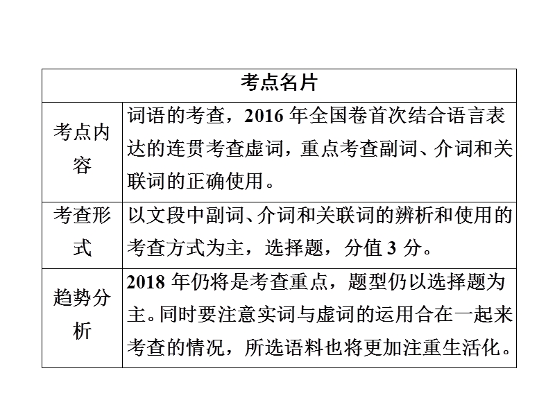 2018年高考考点完全题语文考点通关练课件 考点一　正确使用词语（虚词、实词） .ppt_第3页