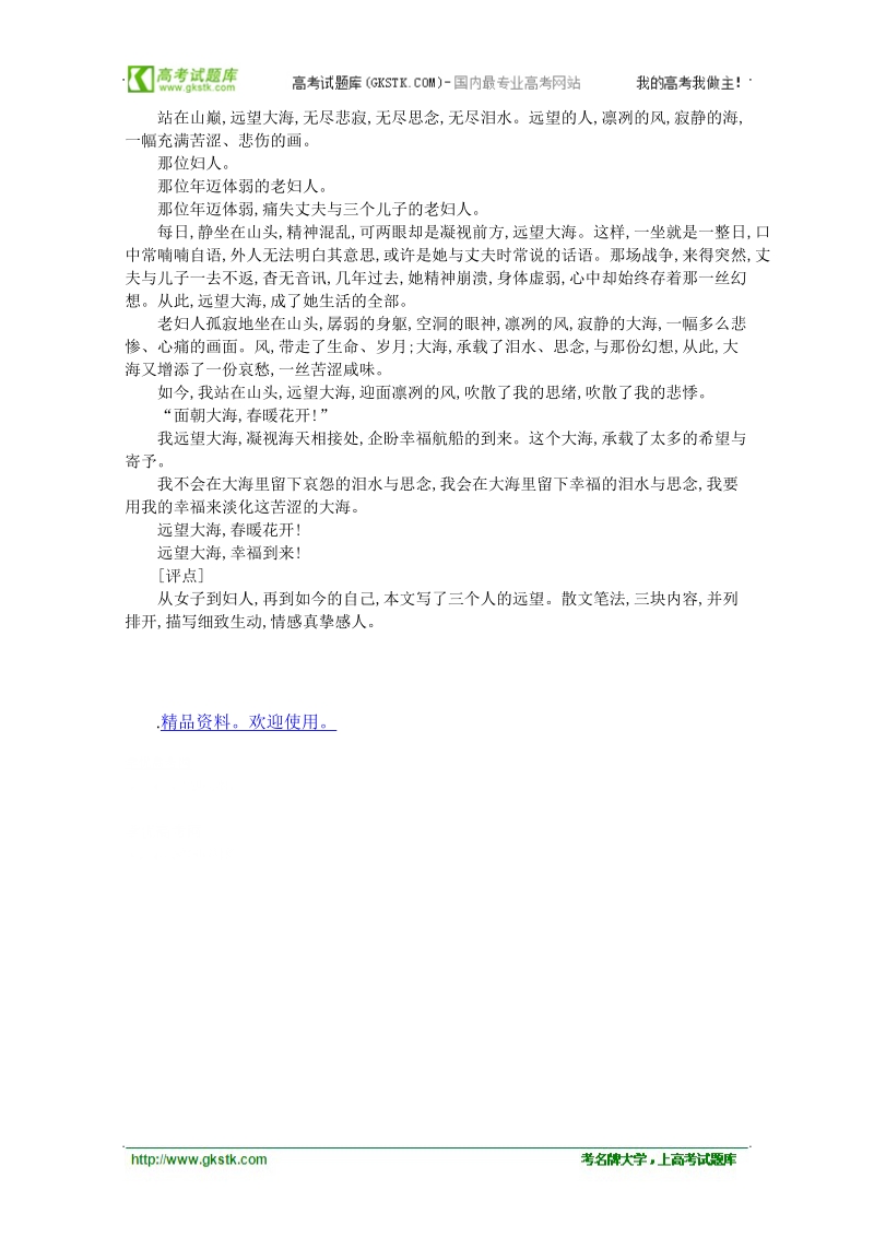 高考作文名师导引及技法指导：话题作文 远望.doc_第3页