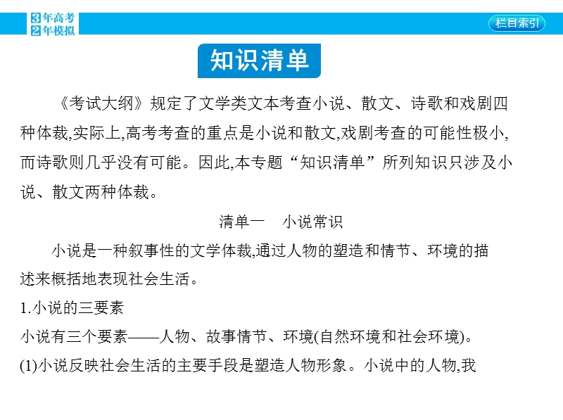 【3年高考2年模拟】2016届人教版新课标高三语文一轮复习课件 专题十七 文学类文本阅读 附录.ppt_第2页