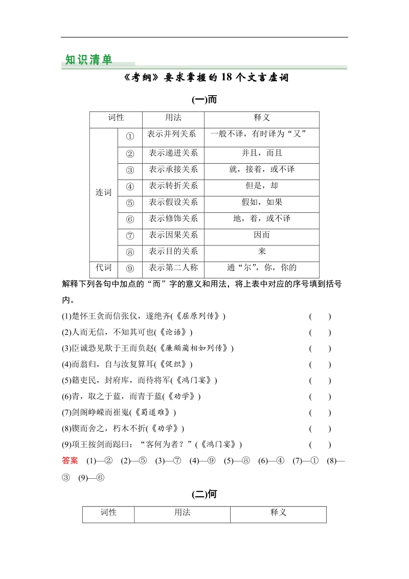 【创新设计】高考语文第一轮复习学案：2.1.2《考纲》要求掌握的18个文言虚词.doc_第1页