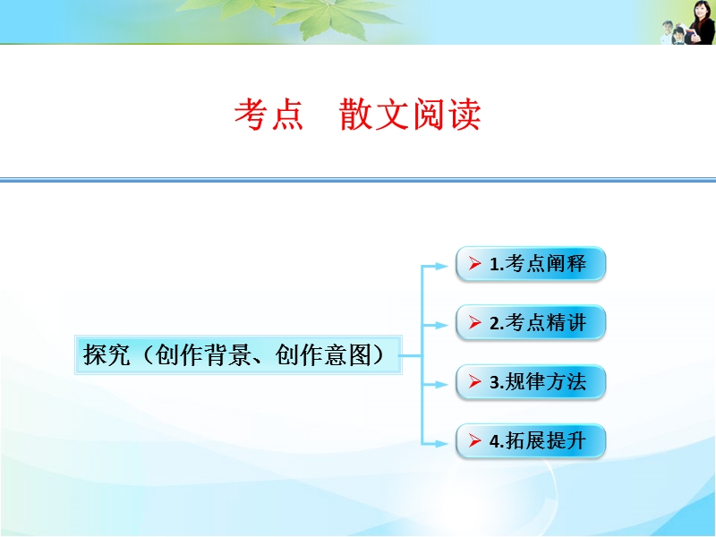 江西省横峰中学高考语文第一轮复习散文阅读：探究（创作背景和意图）课件.ppt_第1页