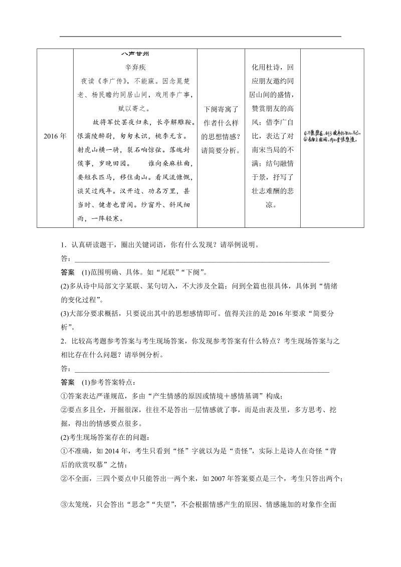 2017版江苏考前三个月高考语文题型攻略 第二章 古诗鉴赏  题型攻略一.doc_第2页