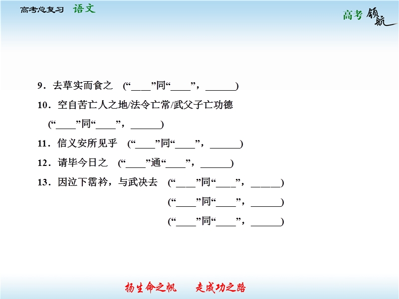 高考语文二轮复习课件：教材基础梳理必修4-2 古诗文（人教版）.ppt_第3页