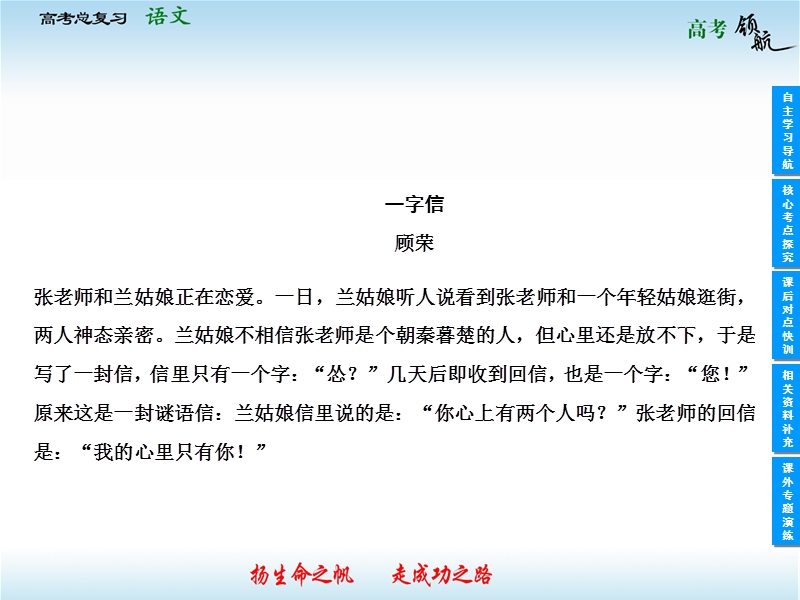 高考语文二轮复习课件：4-2-1 扩展语句、压缩语段（人教版）.ppt_第3页