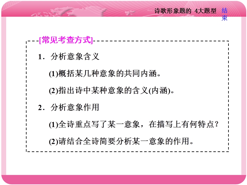 2018届高三语文高考总复习课件：专题八 古代诗歌阅读 题型突破（二）　诗歌形象题的 4大题型.ppt_第3页