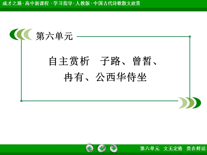 【成才之路】2015高中语文（中国古代诗歌散文欣赏）课件：第6单元 自主赏析1 子路、曾皙、冉有、公西华侍坐.ppt_第3页